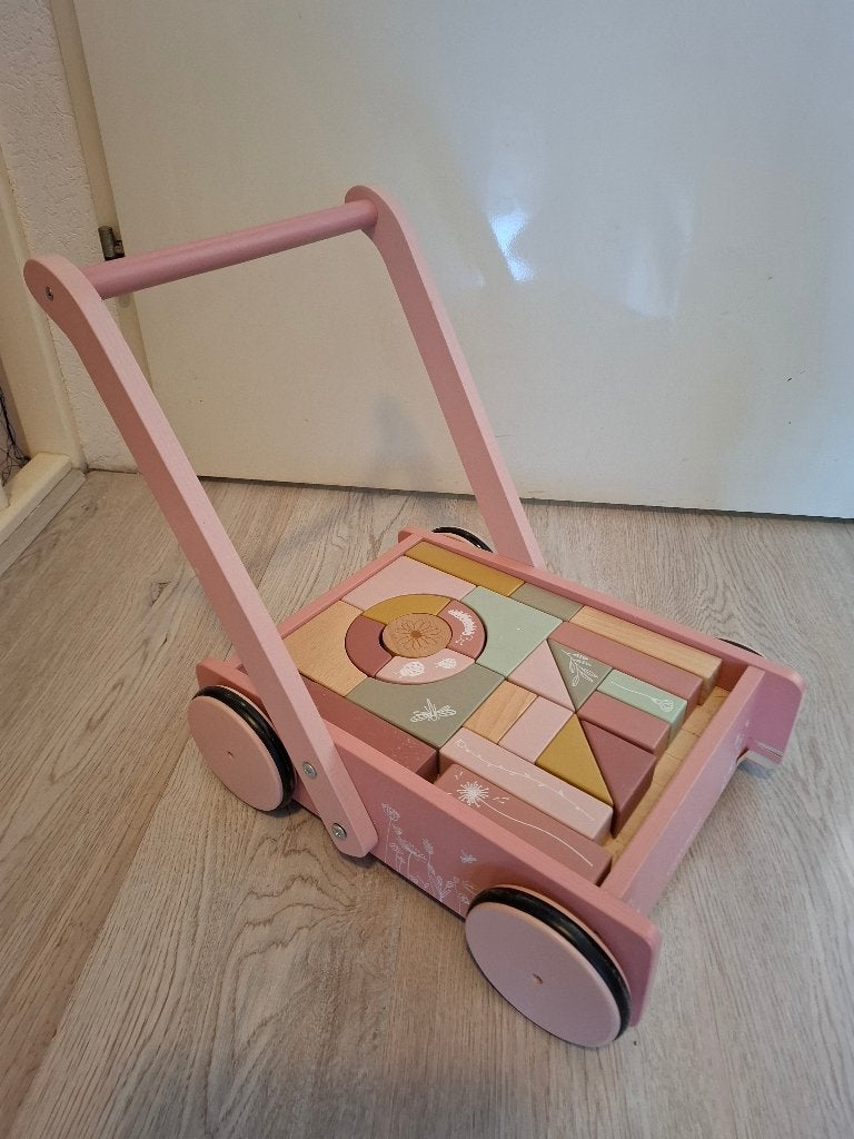 Little Dutch Houten Blokkenwagen, Kinderen en Baby's, Ophalen, Gebruikt, Duw- of Trekspeelgoed