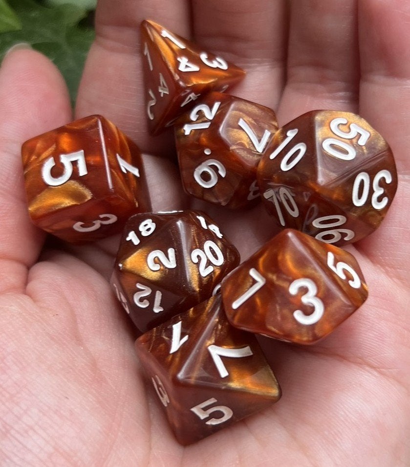 7-delige RPG Dobbelstenen Set – Toffee, Verkoop@didys.nl, Didy's, Toebehoren, Nieuw