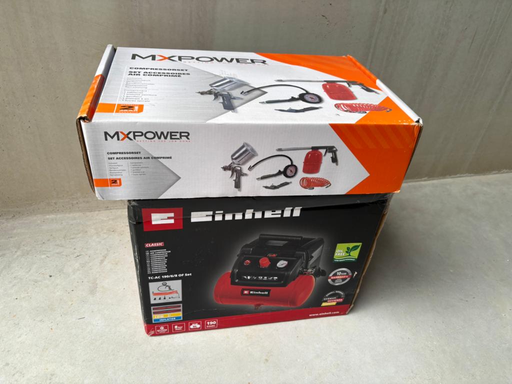 Compressor inc toebehoren, Minder dan 25 liter, Ophalen of Verzenden, Nieuw, Minder dan 200 liter/min