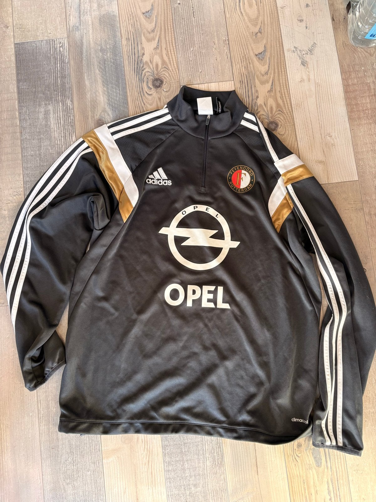 Feyenoord Adidas Trainingsjack Maat L, Maat 52/54 (L), Zwart, Ophalen of Verzenden, Zo goed als nieuw