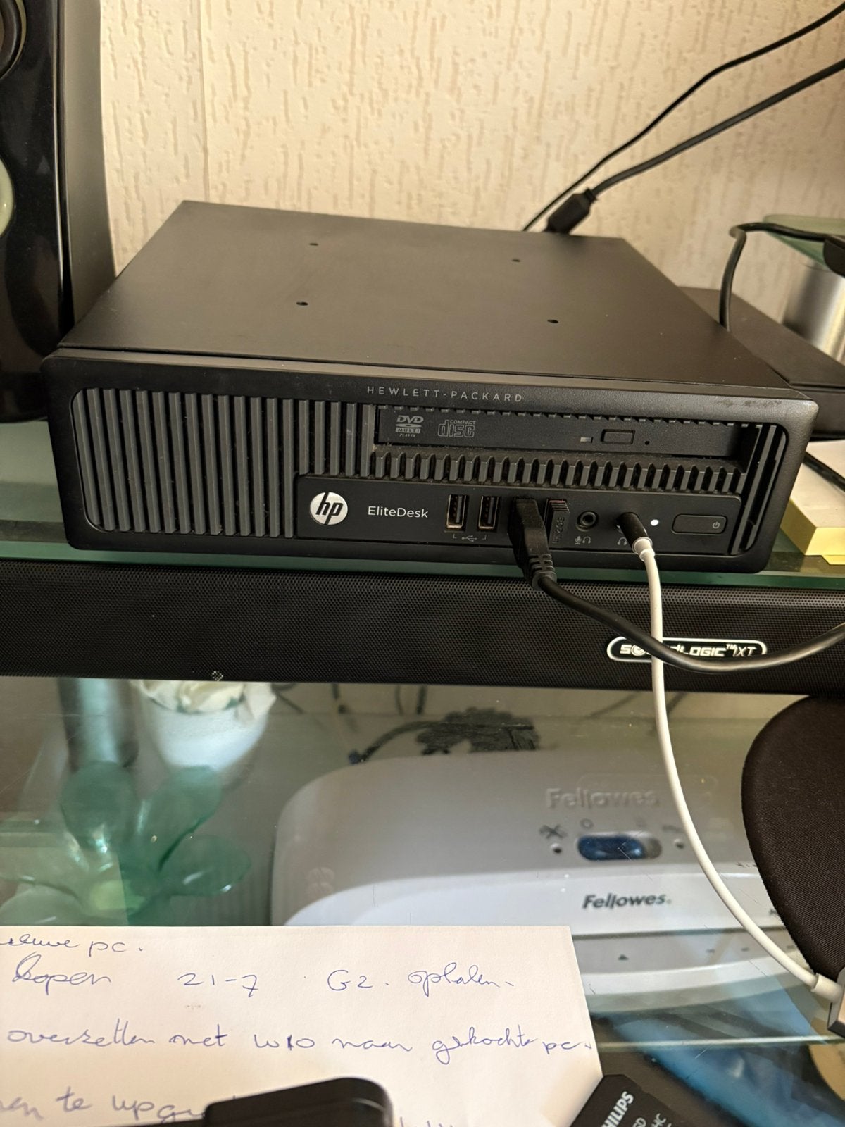 HP EliteDesk 800 G1 USDT Mini desktopcomputer., Ophalen of Verzenden, Gebruikt, 4 GB, 2 tot 3 Ghz