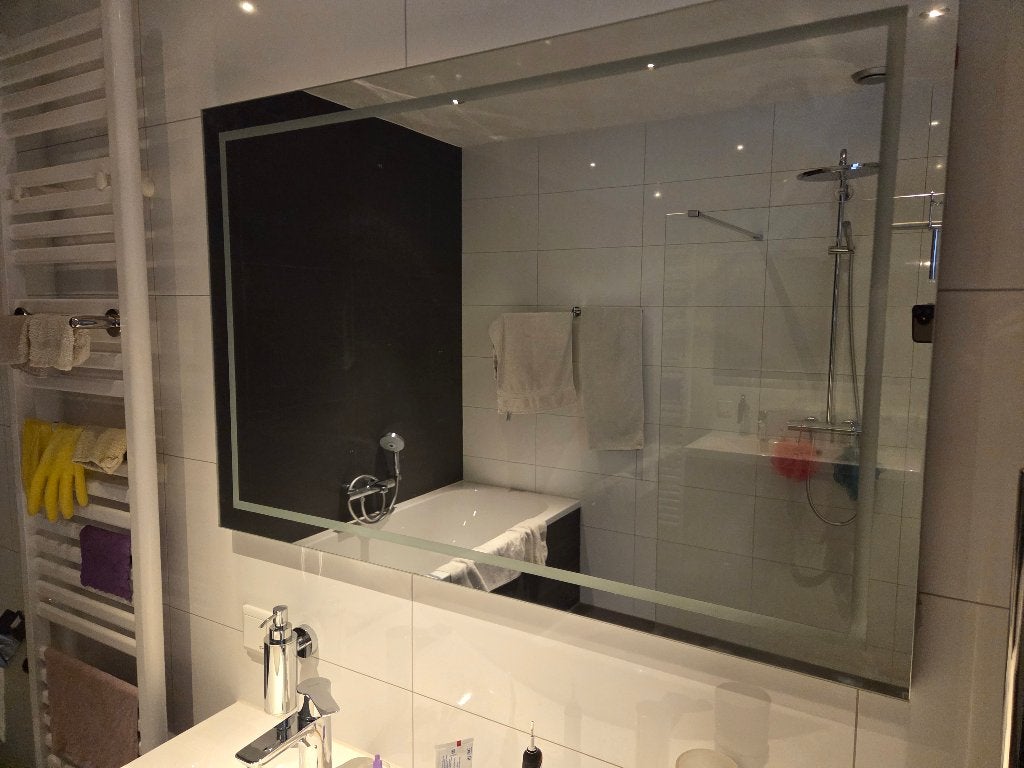 badkamerspiegel met verwarming, Huis en Inrichting, Ophalen, Gebruikt, 100 tot 125 cm, Minder dan 100 cm