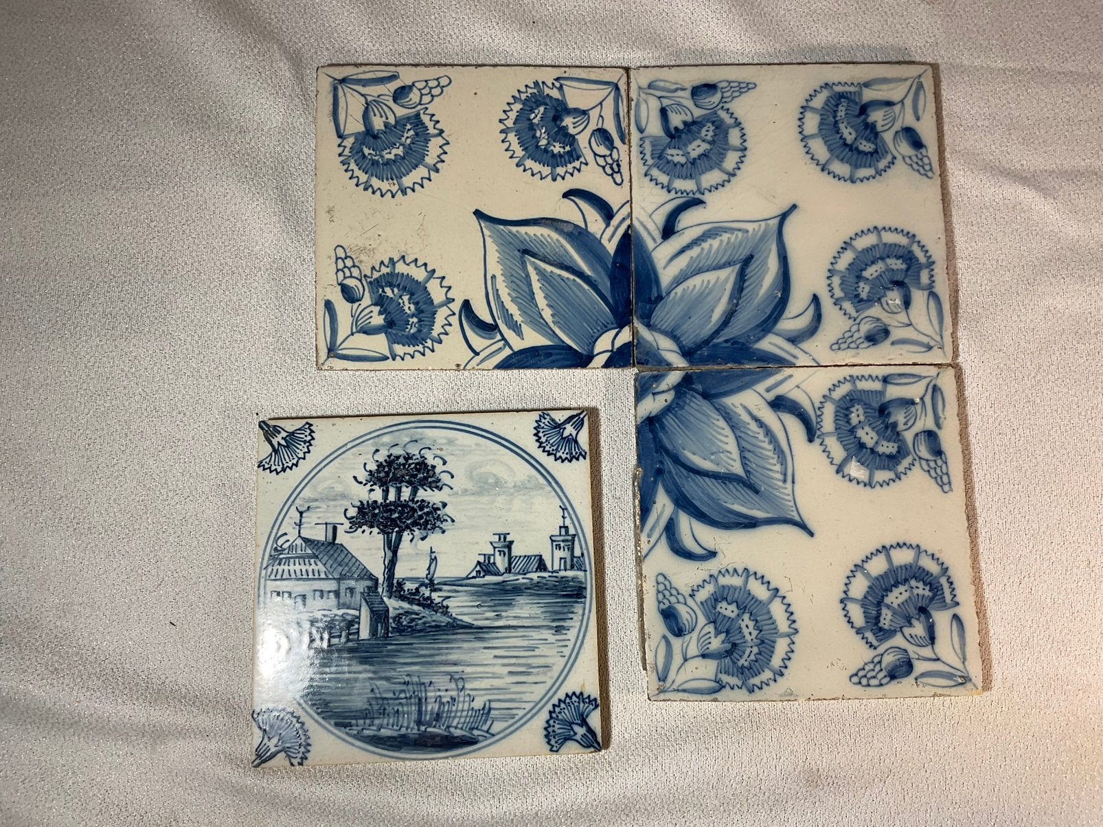 4 stuks antieke wandtegels, Ophalen of Verzenden