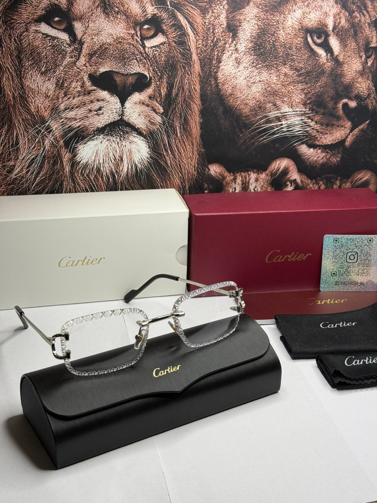 Cartier Diamond Cut Doorzichtige Bril, Ophalen of Verzenden, Zo goed als nieuw, Bril, Overige merken