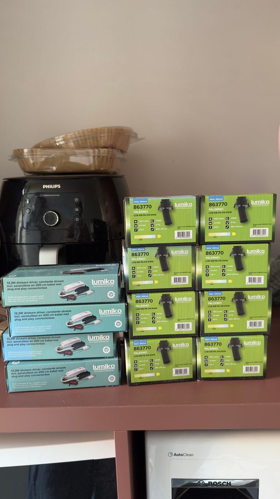8x Lumiko Palermo LED inbouwspot + 4x dimbare driver – nieuw, Dimbaar, Kunststof, GU10, Overige merken