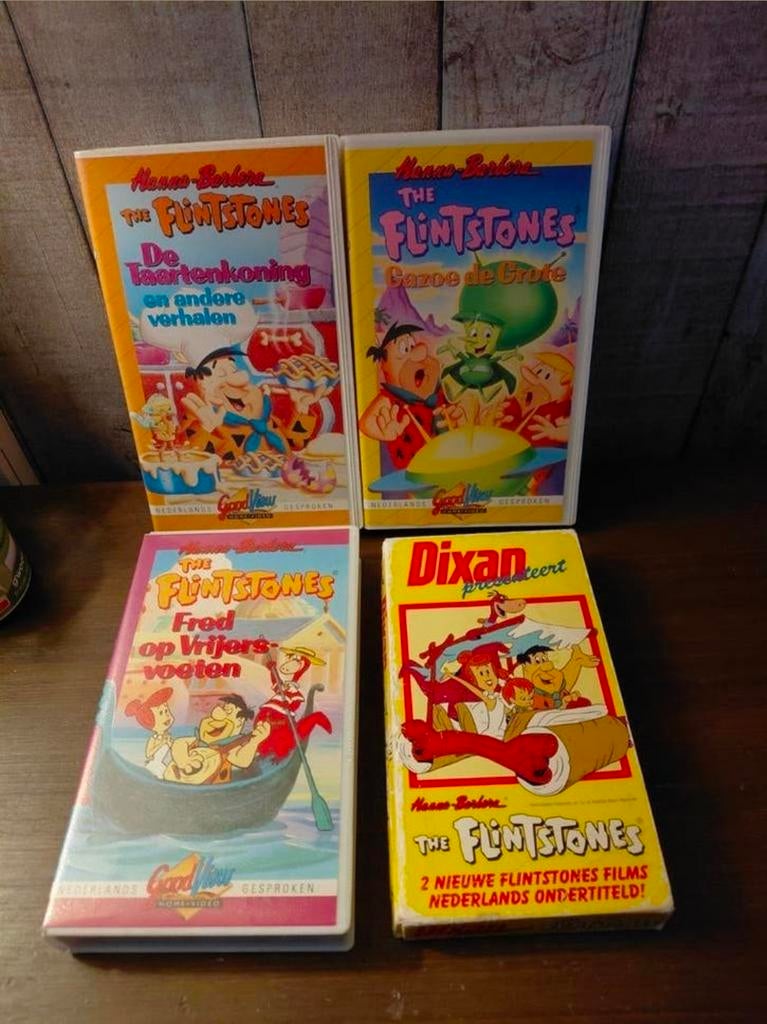 3 Hanna Barbera videobanden van The Flintstones., Cd's en Dvd's, VHS | Kinderen en Jeugd, Alle leeftijden, Ophalen of Verzenden