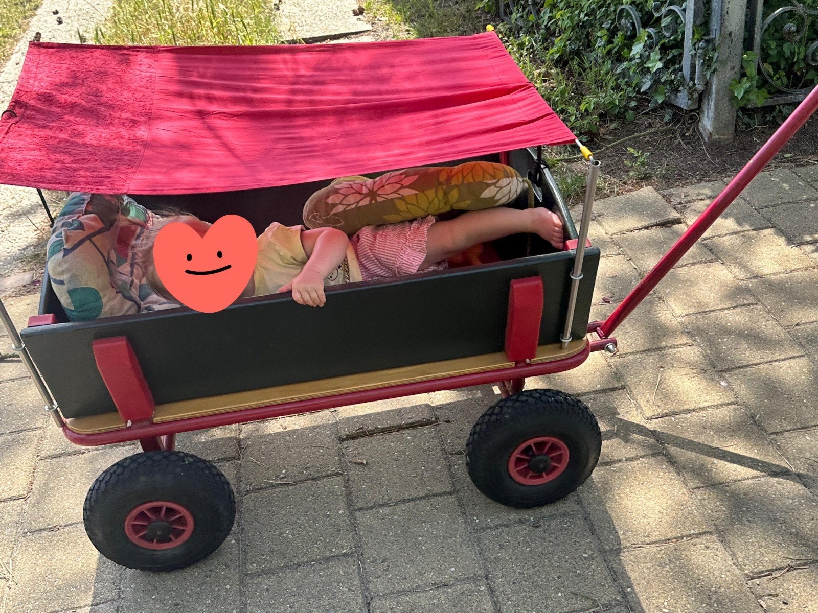 Stevige bolderwagen met zonnescherm - Ideaal voor uitjes, Ophalen
