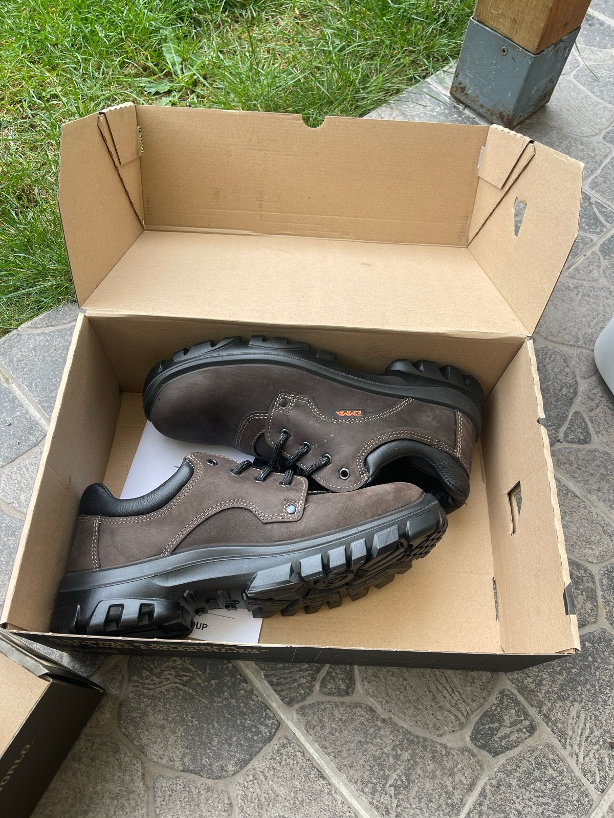 Nieuwe Emma Veiligheidsschoenen (leer, bruin)  - Maat 43, Ophalen, Nieuw, Bruin, Werkschoenen