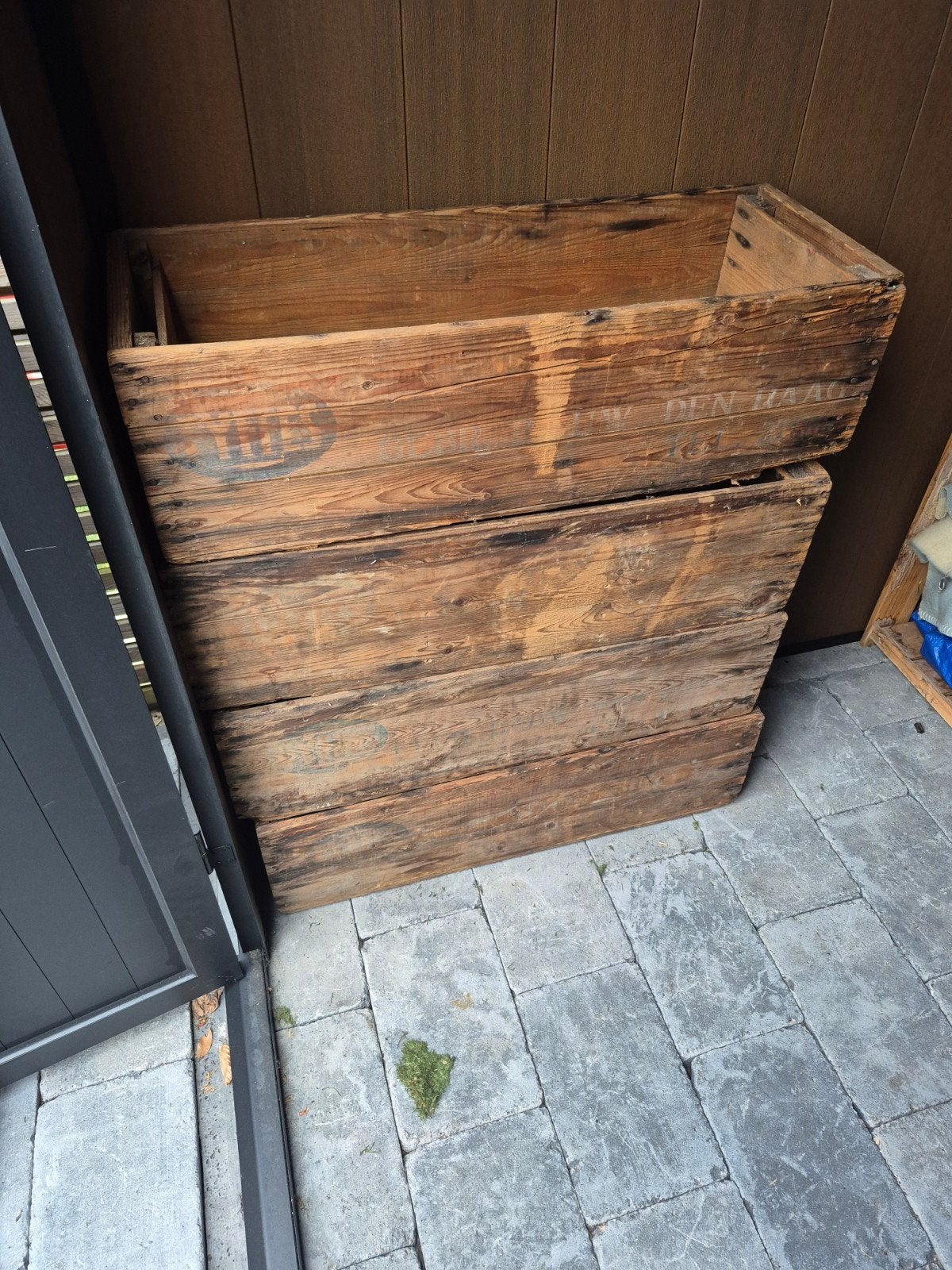 4x Houten kratten 70x30x25 cm - Vintage opbergkisten, Ophalen, Gebruikt, 50 tot 100 cm, Minder dan 50 cm
