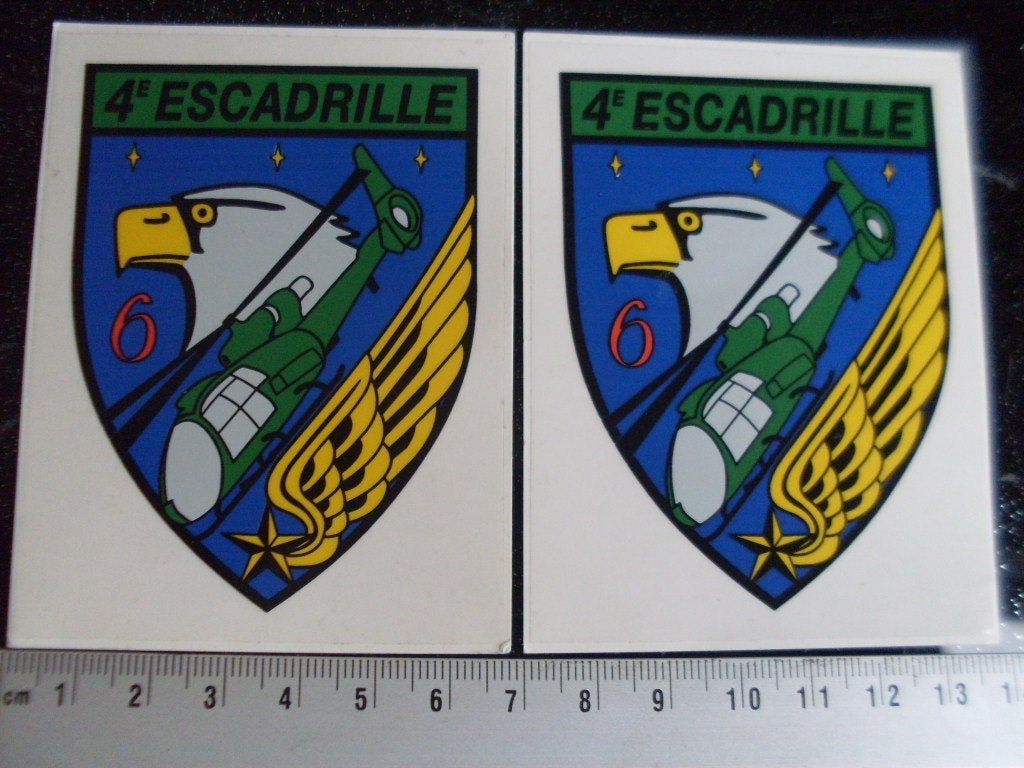 2x ruit sticker 4e escadrille logo embleem wapen leger, Verzenden, Zo goed als nieuw, Bedrijf of Vereniging