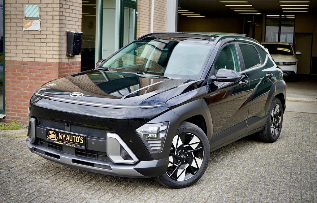 Hyundai Kona 1.6 GDI HEV Premium Sky FULL OPTION|Pano|BOSE|S, Auto's, Hyundai, Euro 6, 2 kWh, Zwart, Bedrijf