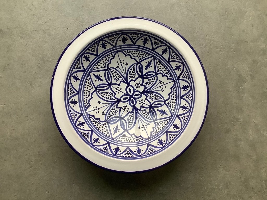 Blauwe schaal, Ophalen, Schaal, Rond, Nieuw