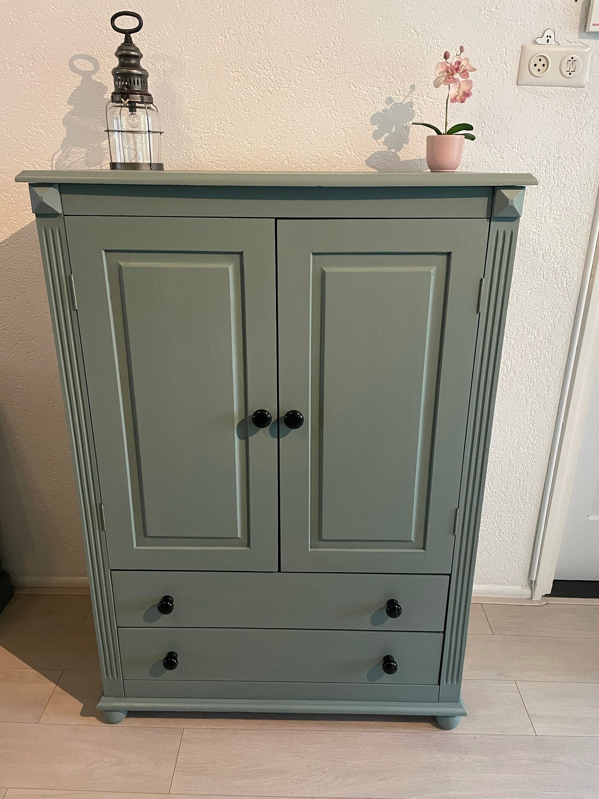 Mooi groen kastje met lades en deuren, Huis en Inrichting, Ophalen, Gebruikt, 100 tot 150 cm, 50 tot 100 cm