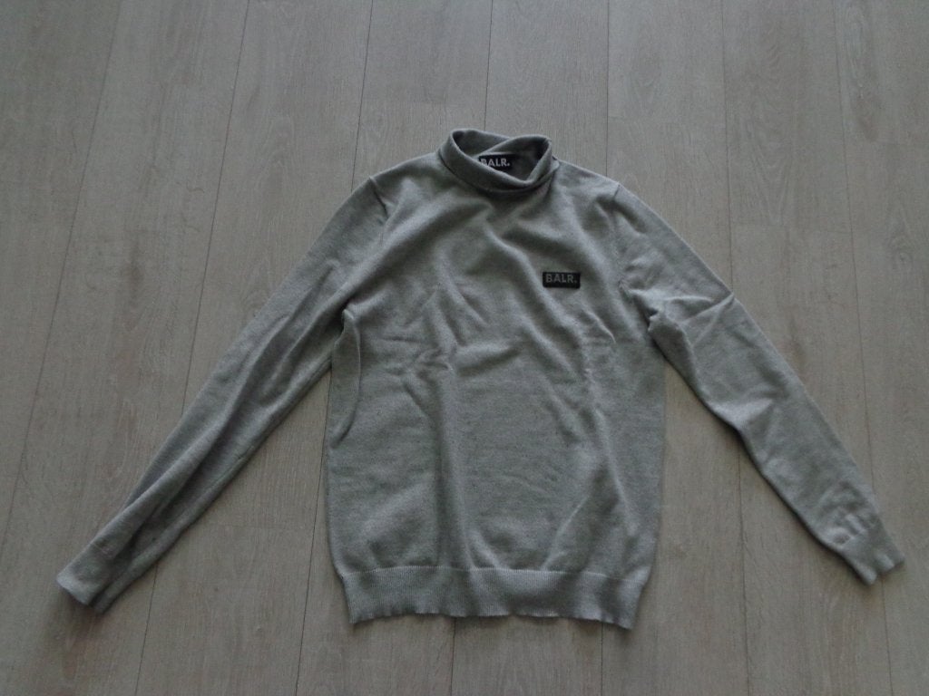 grijze herentrui van Balr, maat L, Kleding | Heren, Truien en Vesten, Ophalen of Verzenden, Gedragen, Maat 52/54 (L), Grijs