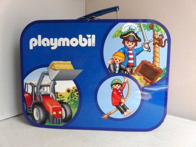 playmobiel metalen koffer met puzzels - 2x60 en 2x100, Ophalen of Verzenden, Zo goed als nieuw, Complete set