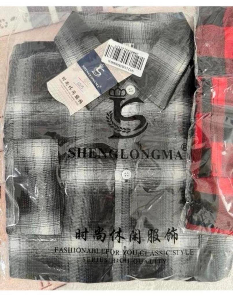 Shenglongma Overhemd Blouse 2XL 3XL rood grijs lange mouwen, Overhemd, Nieuw, Ophalen of Verzenden, H