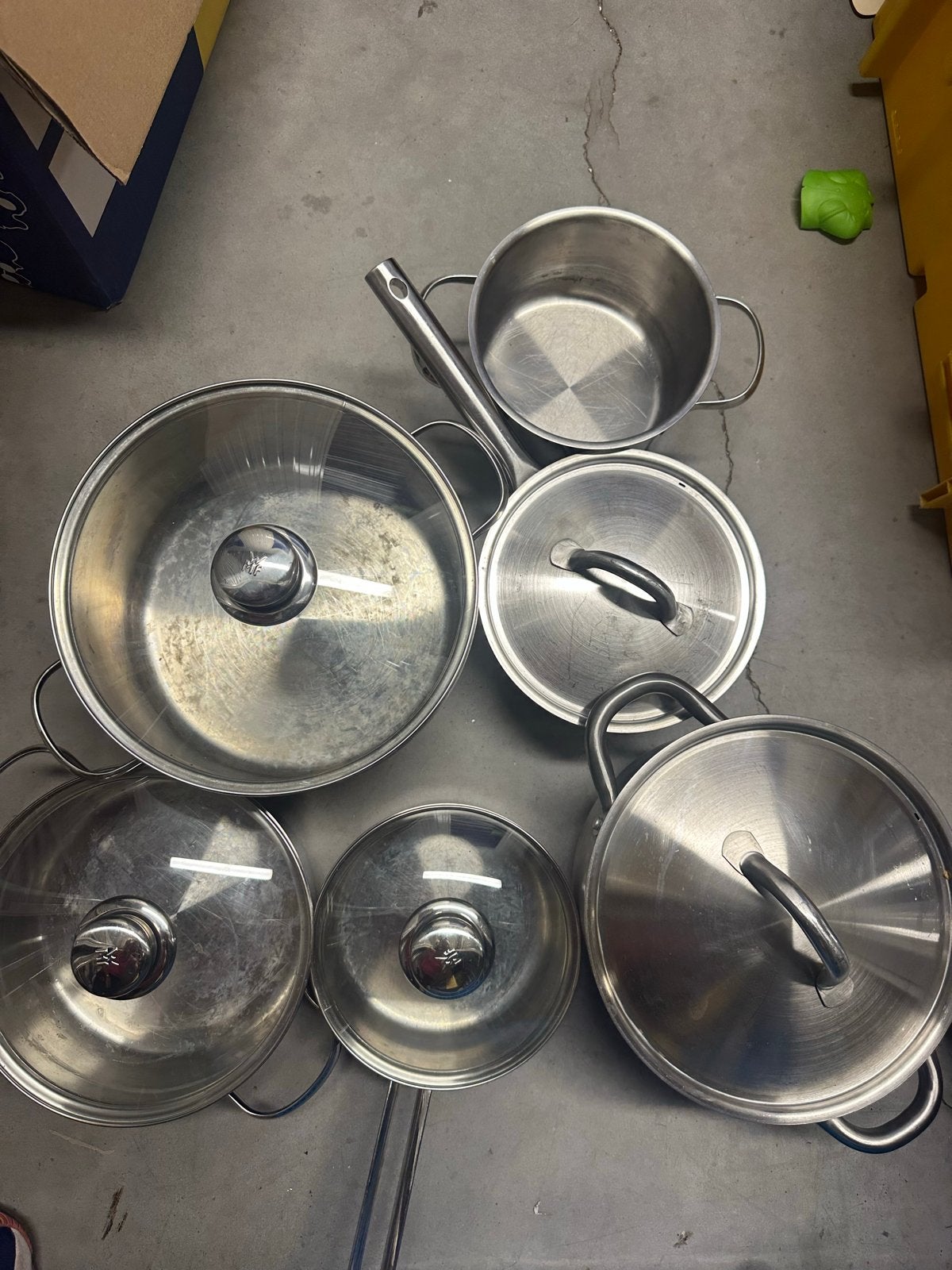 Pannenset: 4 WMF pannen en 2 IKEA pannen, Ophalen, Gebruikt, Met deksel, Pannenset