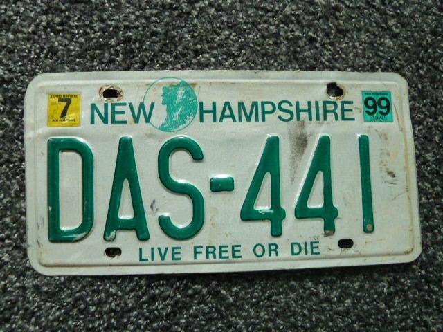 Kentekenplaat licenseplate New Hampshire Live Free or Die, Verzenden, Gebruikt, Auto's