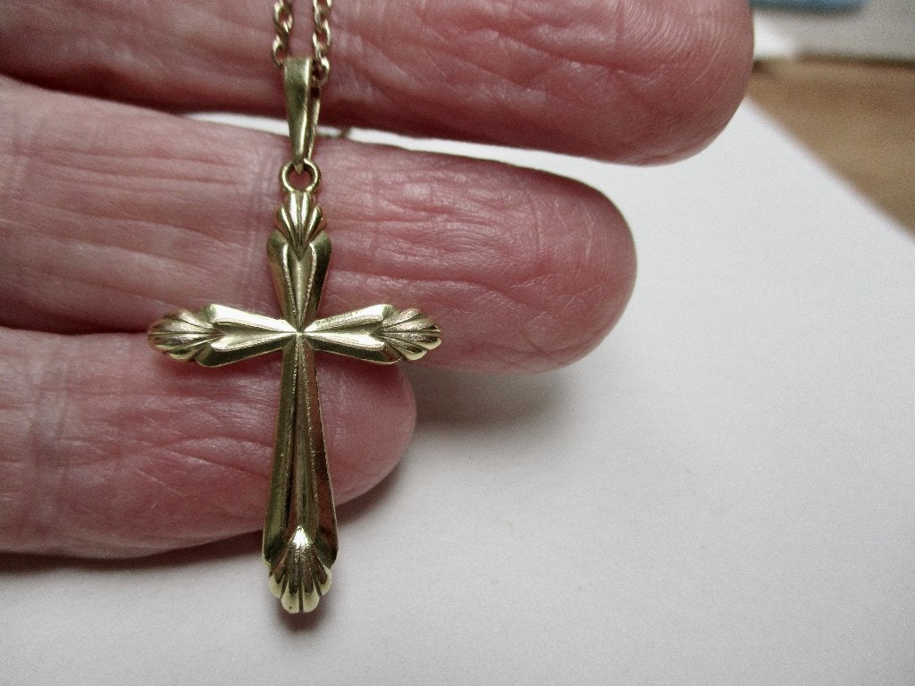 Doublé goudkleur KRUIS hanger klassiek model, Sieraden, Tassen en Uiterlijk, Overige materialen, Verzenden, Zo goed als nieuw