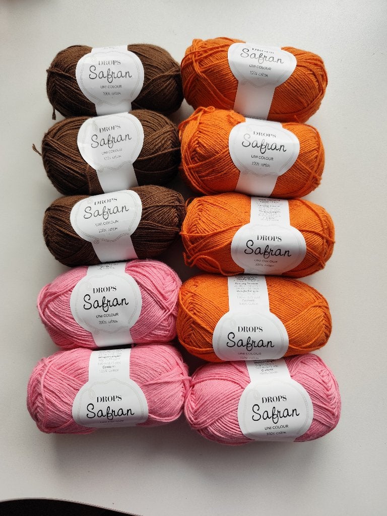 T.k. 10 bollen Drops Safran 100% katoen, Ophalen of Verzenden, Nieuw, Breien of Haken, Wol of Garen