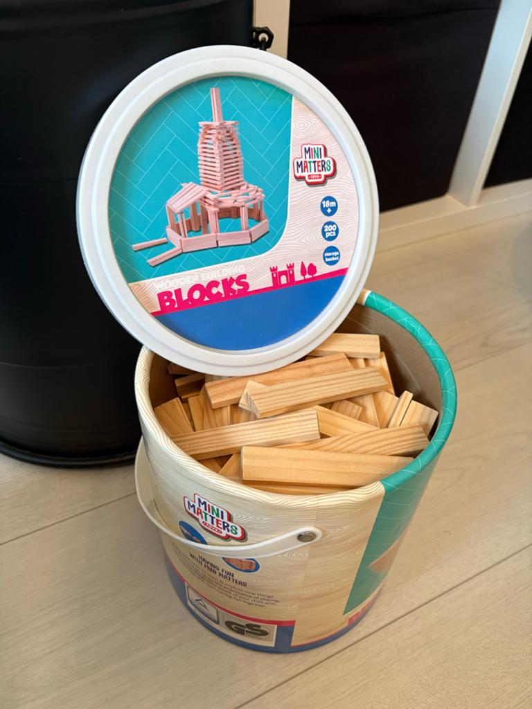Mini Matters Houten Bouwstenen - 200 Stuks, Ophalen of Verzenden, Zo goed als nieuw, Overige merken