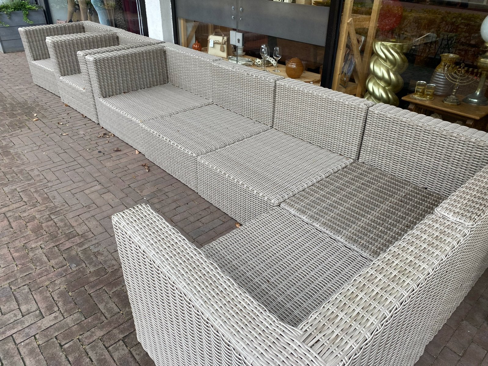 Grote loungeset zonder kussens, Tuin en Terras, Tuinsets en Loungesets, Ophalen, Kunststof