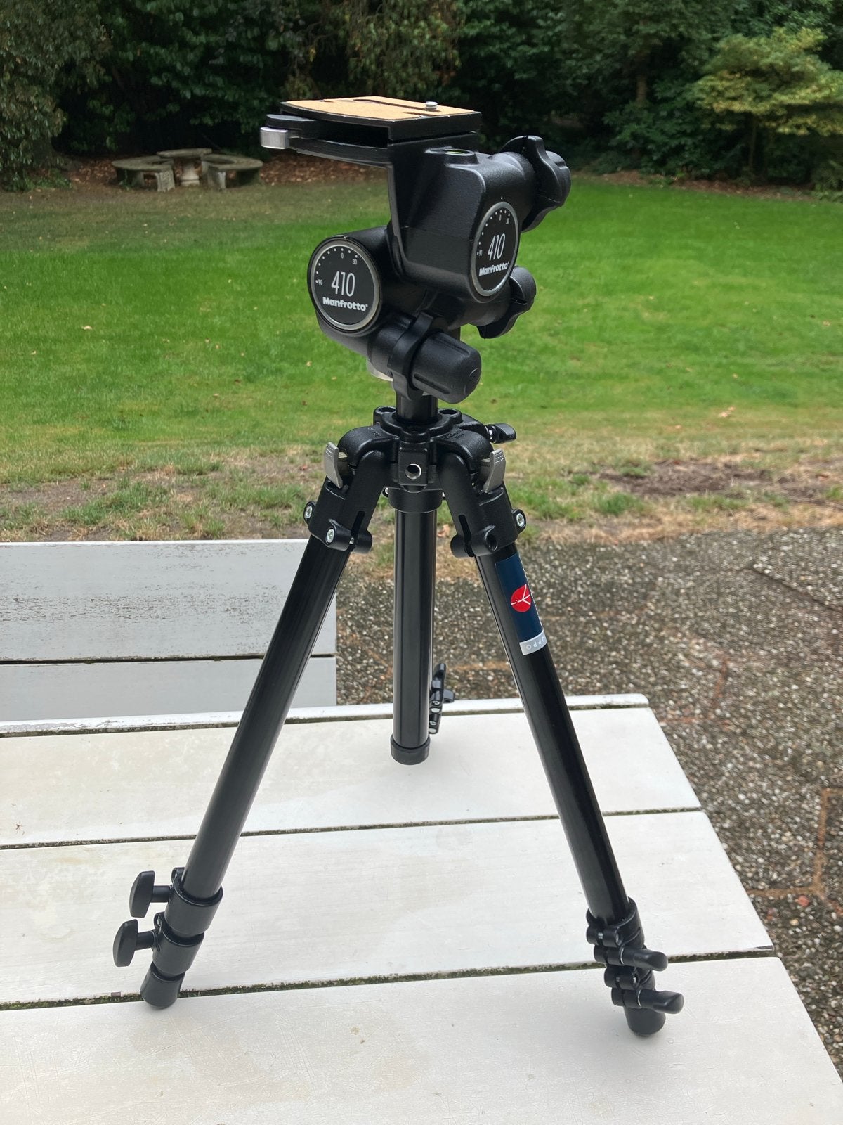 Manfrotto 190SHB Statief met 410 Junior Geared Head + Tas, Zo goed als nieuw, 150 tot 175 cm, Manfrotto, Inclusief draagtas