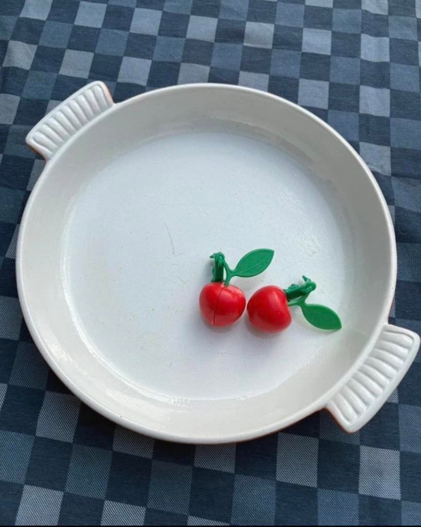 Vintage Gietijzeren ovenschaal dru oranje  - Made in Holland, Ophalen of Verzenden, Gebruikt, Gietijzer, Koekenpan of Braadpan