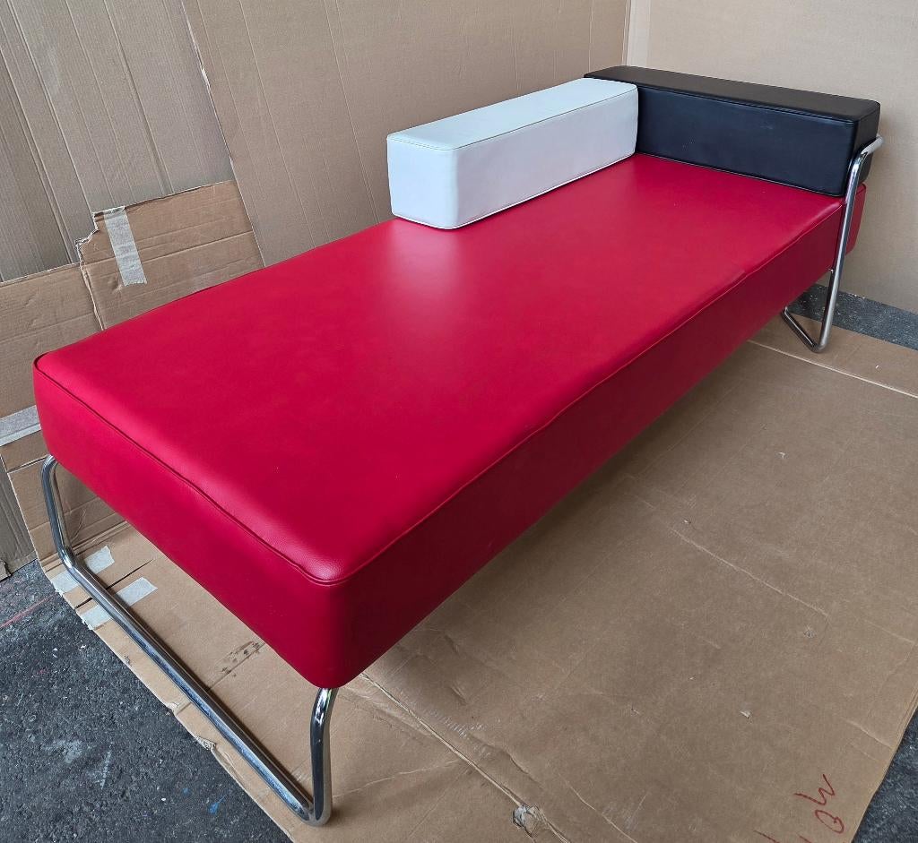Dagbed, chroombuis/skai, Ophalen, Gebruikt, Eenpersoons, 75 tot 100 cm