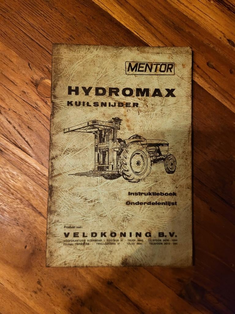 MENTOR HYDROMAX kuilvoersnijder instructieboek, Ophalen of Verzenden