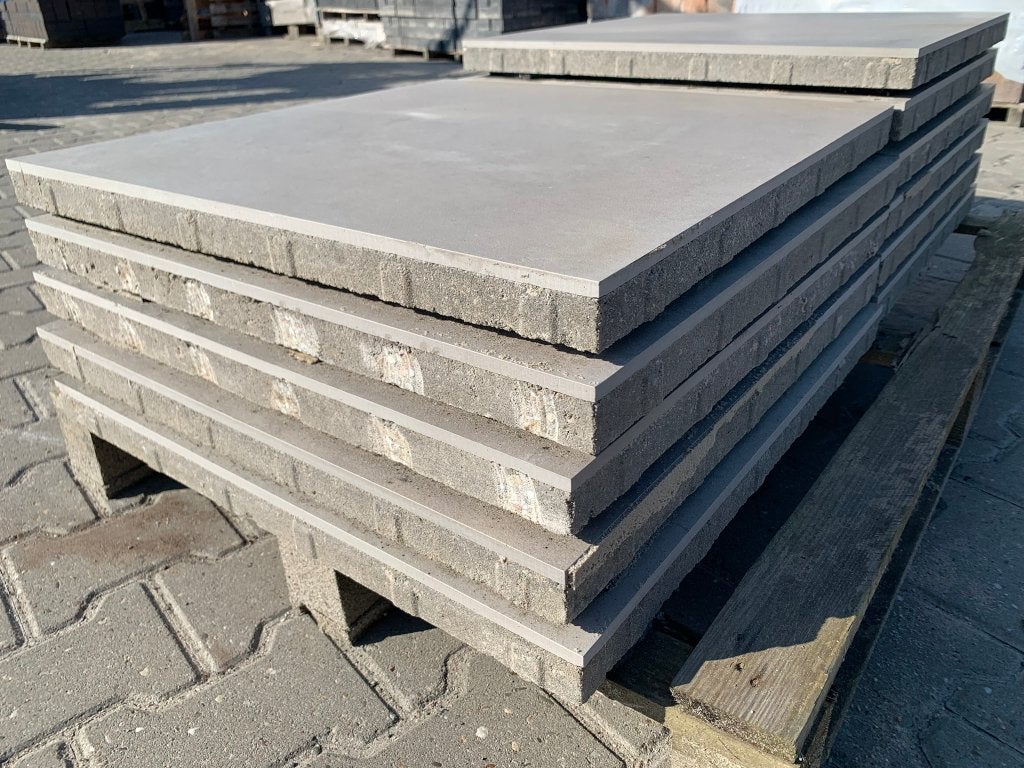 Terrastegel 60x60 keramiek op beton Greige - J&W 32, Tuin en Terras, Ophalen, Keramiek, Nieuw, Minder dan 5 m²