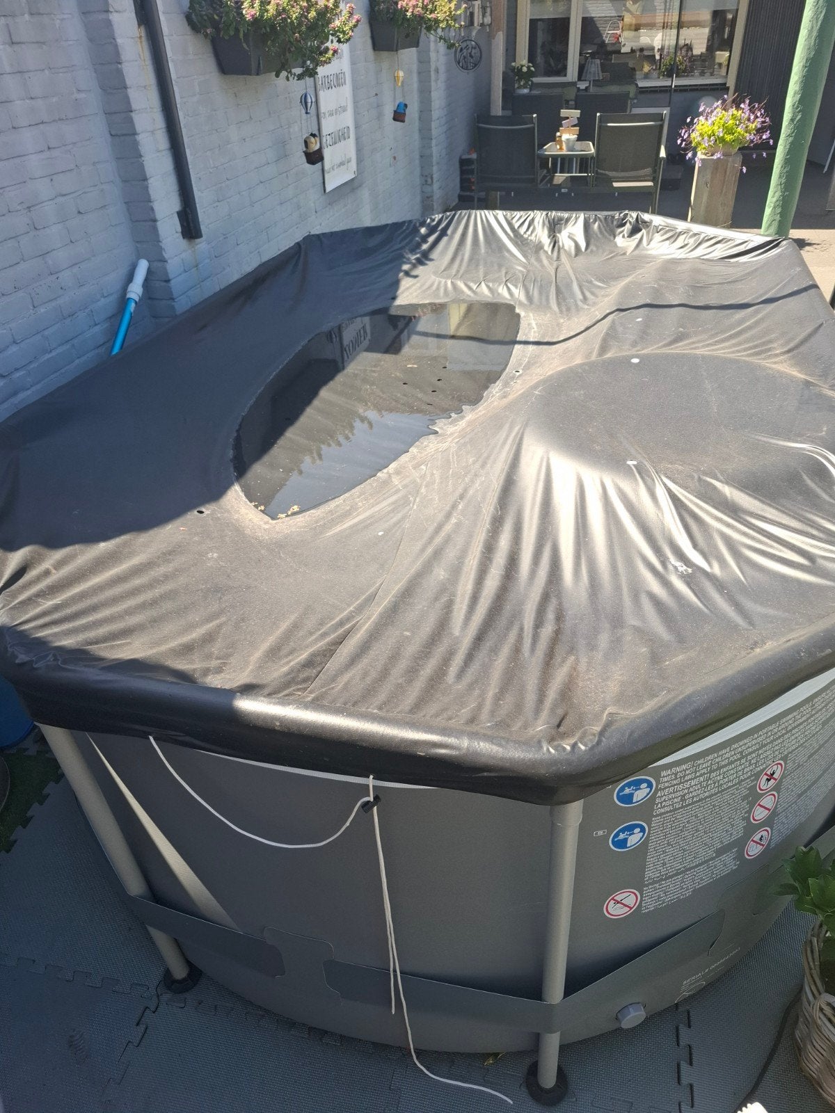 Ovaal zwembad met stalen frame, 305x200x85 cm, compleet, Tuin en Terras, Zwembaden, Ophalen, 200 tot 300 cm, 80 tot 120 cm, Zo goed als nieuw