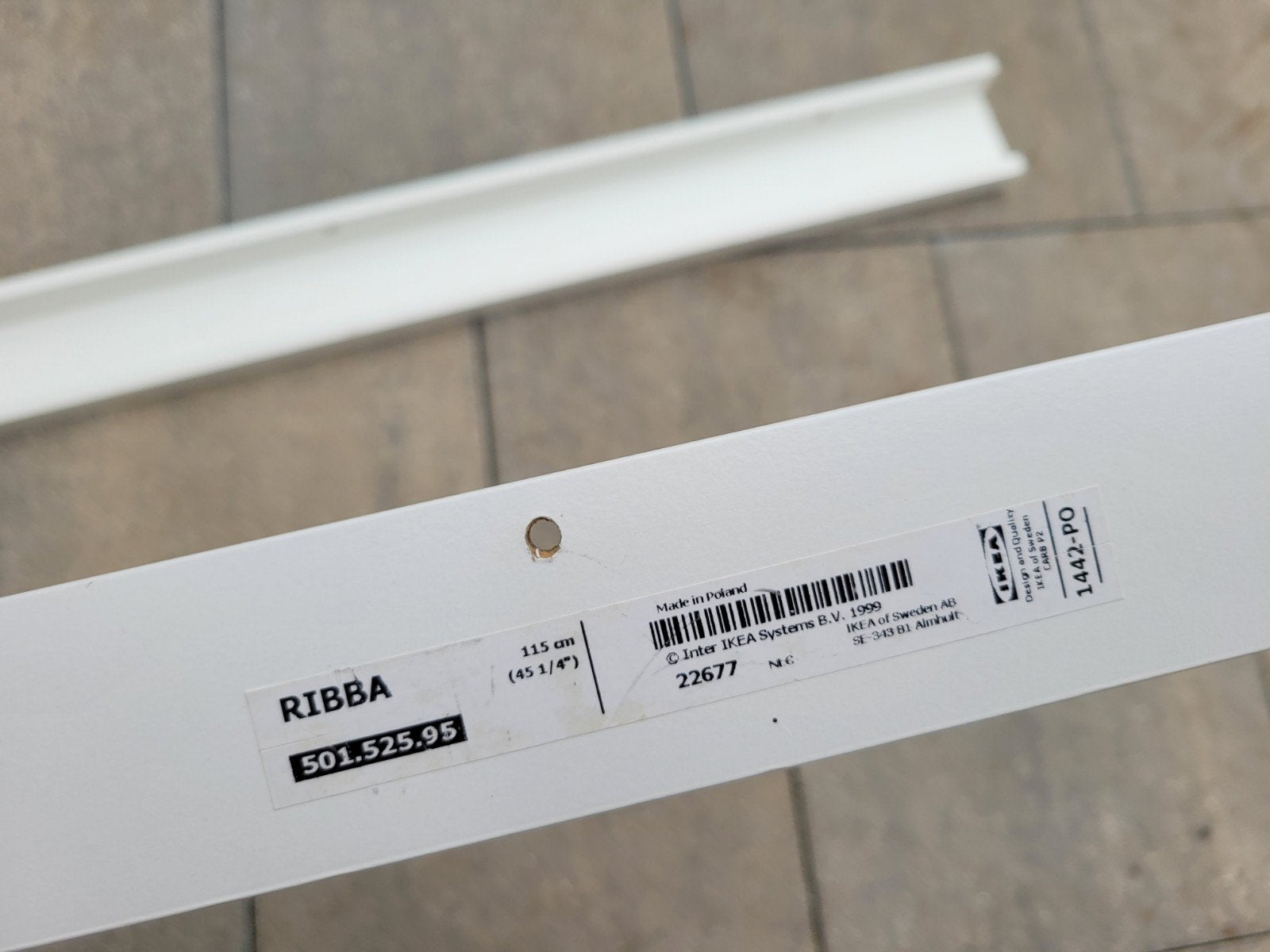 2x Ribba Ikea foto plank wit 115 cm, Ophalen, Gebruikt