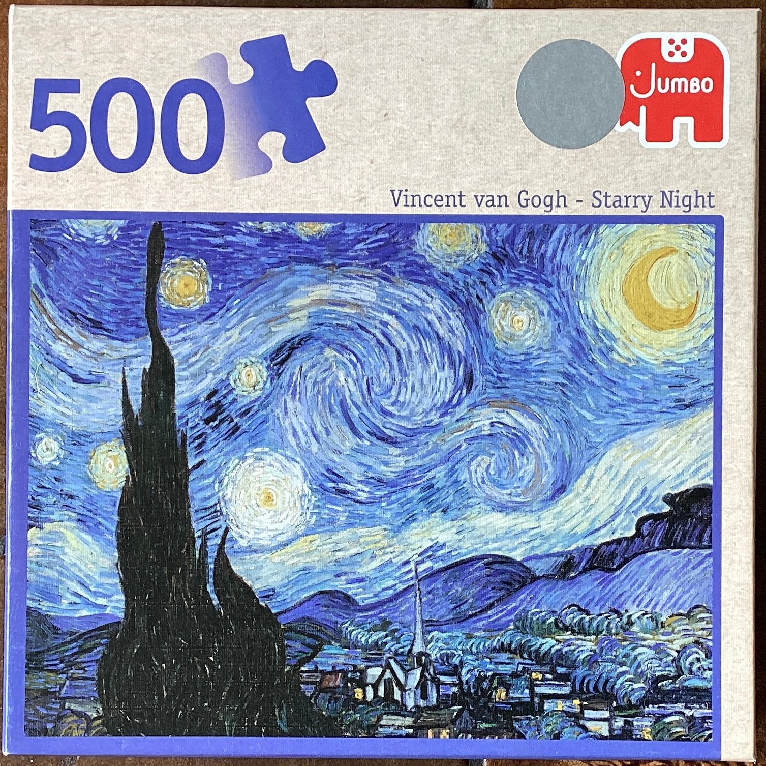 Puzzel Jumbo Vincent van Gogh - Starry Night, Ophalen of Verzenden, 500 t/m 1500 stukjes, Zo goed als nieuw, Legpuzzel