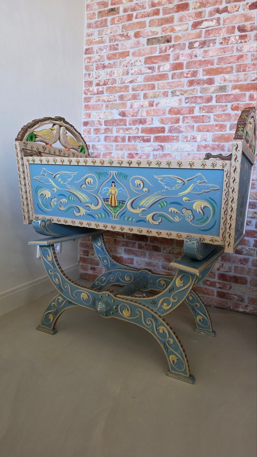 Vintage Hindelooper wieg, Ophalen of Verzenden