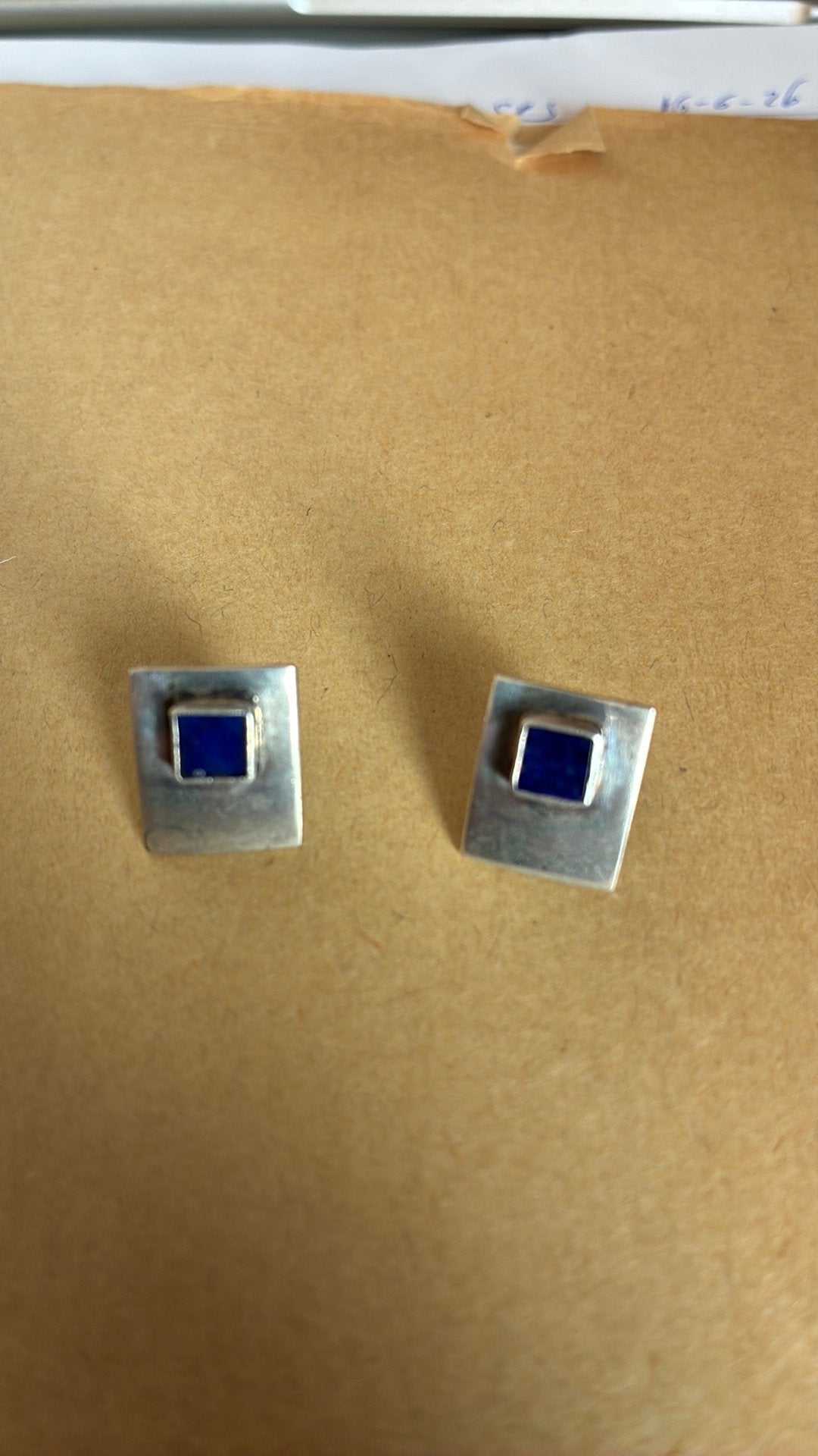 925 sterling zilver oorstekers met blauwe steen, Gebruikt, Blauw, Ophalen of Verzenden, Knopjes of Stekers