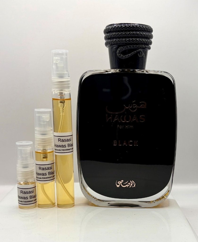 Rasasi - Hawas Black parfum sample | decant 2ml-5ml-10ml, Verzenden, Nieuw