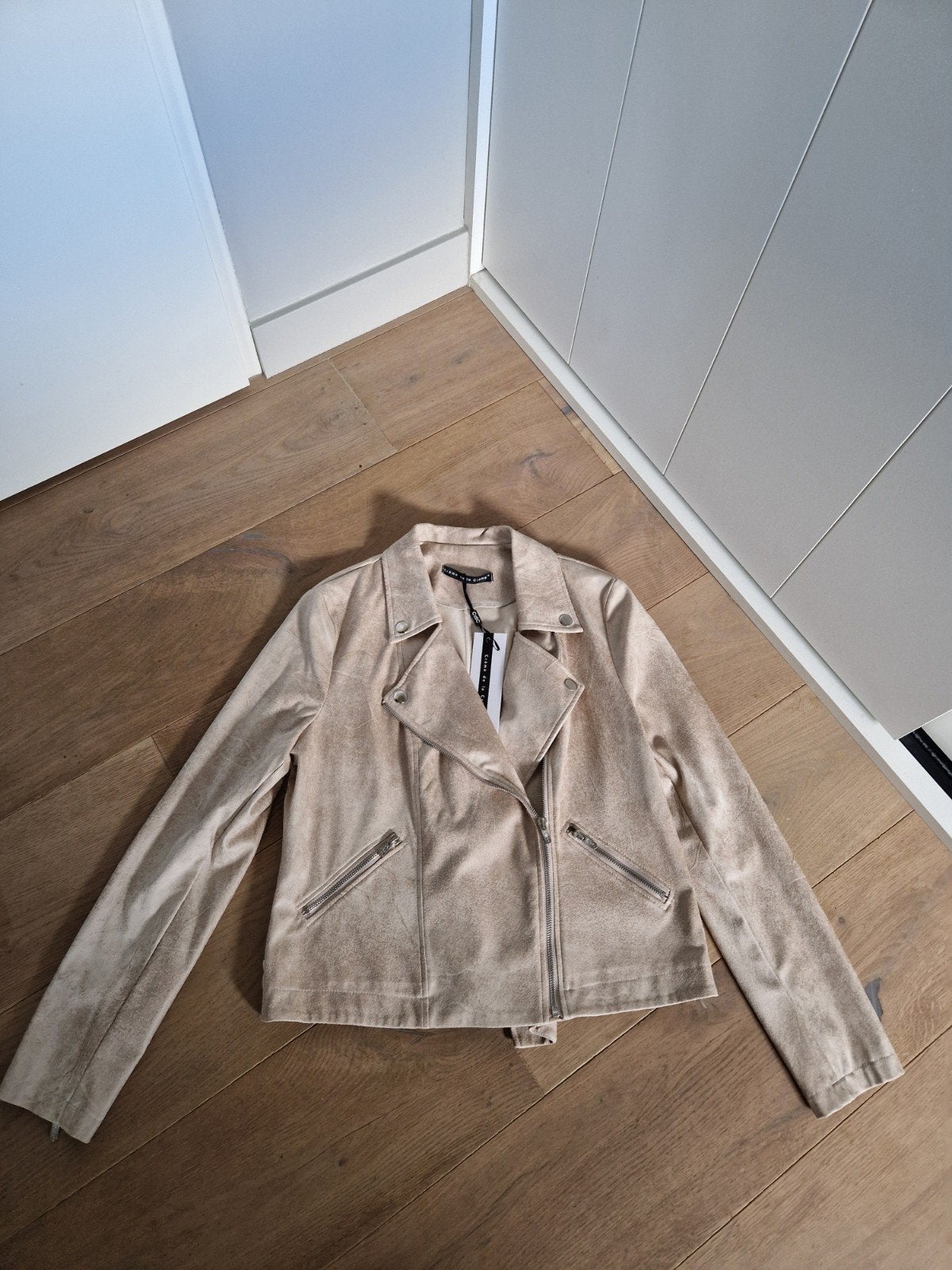 Nieuwe Crème de la Crème Bikerjack - Maat XL, Kleding | Dames, Beige, Maat 46/48 (XL) of groter, Crème de la Crème, Nieuw