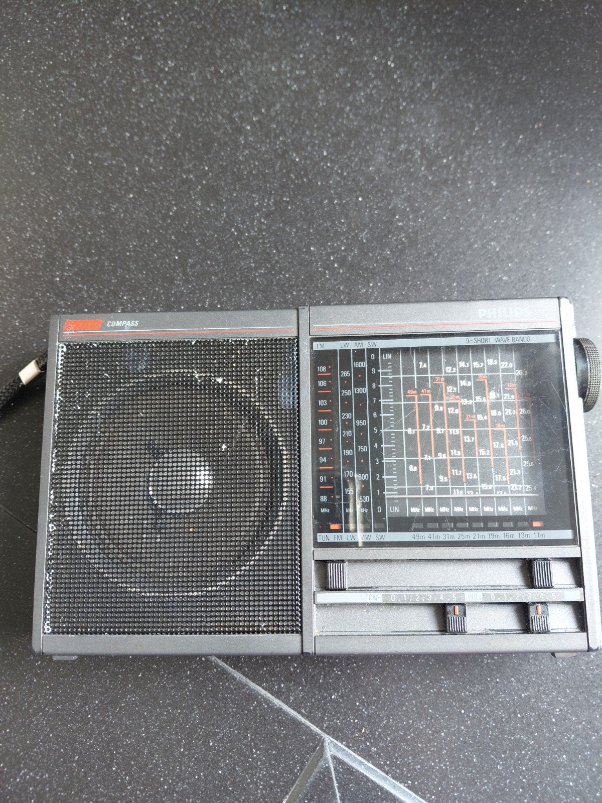 Philips Compass 9-Band Wereldontvanger Radio, Ophalen, Gebruikt, Wereldontvanger