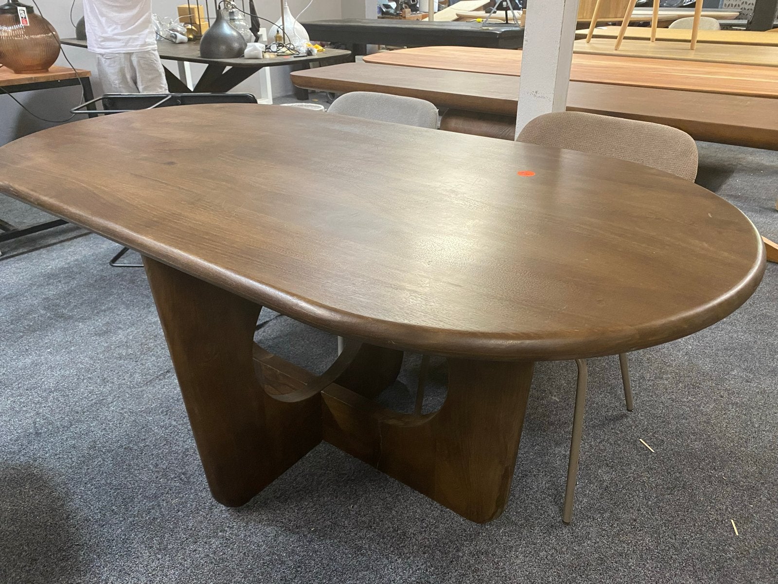 Japandi Massief Noten Houten organisch Eettafel 180x90 cm, Ophalen, Nieuw, 50 tot 100 cm, 150 tot 200 cm