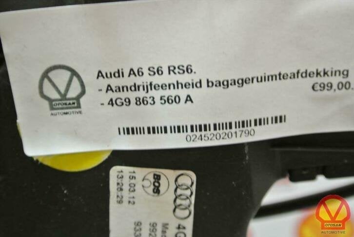audi a6 s6 rs6 aandrijfeenheid bagage afdekking 4g9863560a, Auto-onderdelen, Interieur en Bekleding, Gebruikt, AUDI AG, Auto-Union-Strasse 1
85045  Ingolstadt, DE