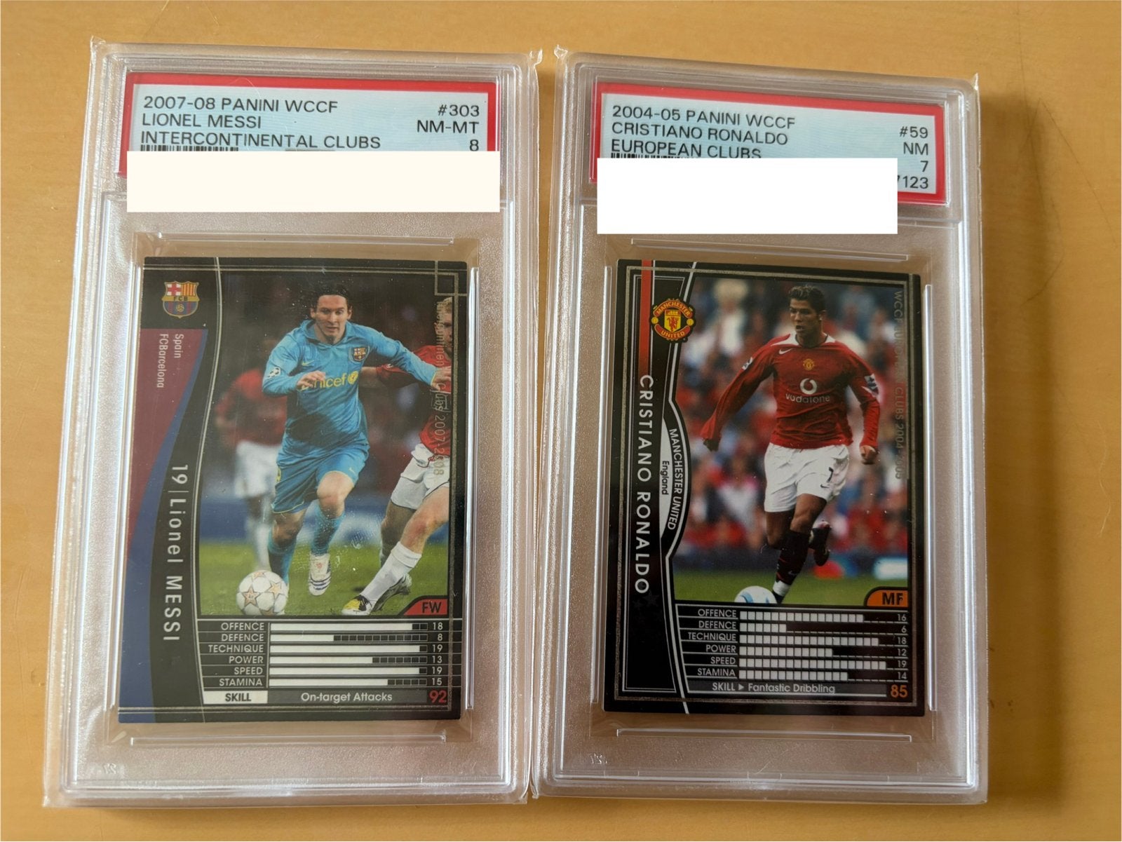 Ronaldo PSA 7 & Messi PSA 8 - Nieuwe Certificaten, Ophalen, Zo goed als nieuw, Buitenlandse clubs, Spelerskaart