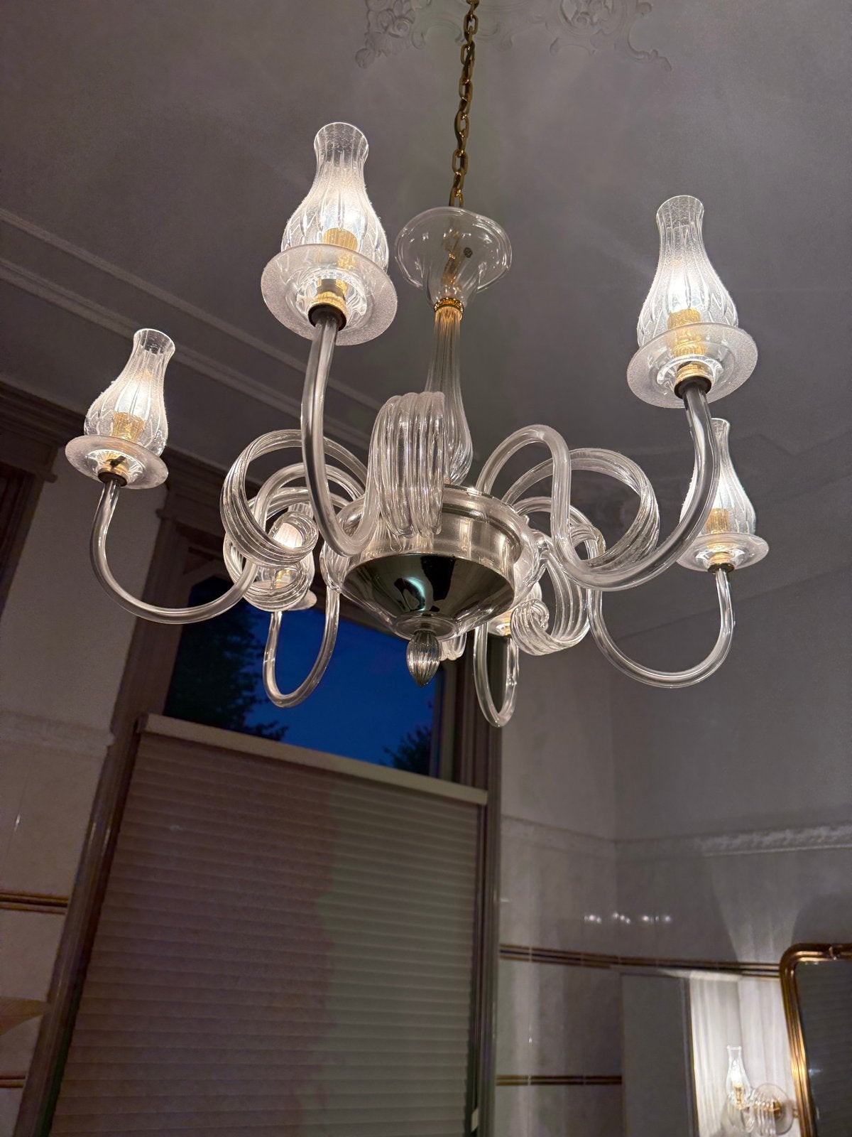 Italiaanse handgemaakte badkamerverlichting set, Gebruikt, Ophalen of Verzenden, Glas, Rechthoekig