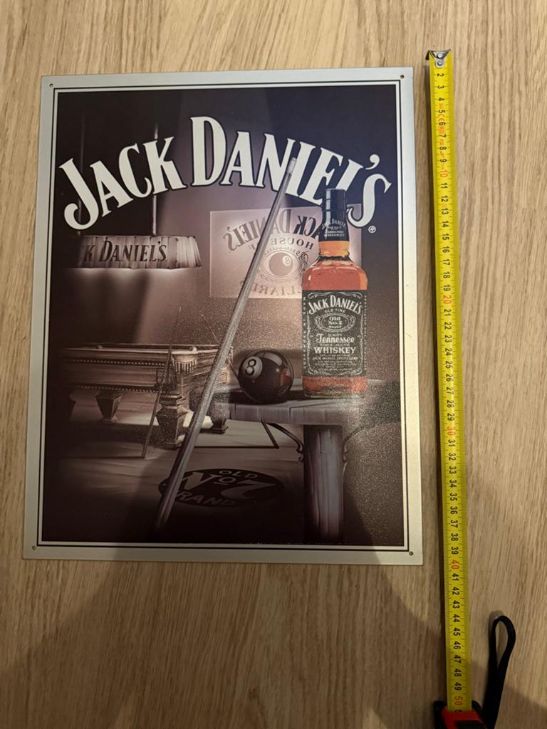 Jack Daniel's Metalen Wandplaat - Bar Decoratie, Vintage, Ophalen of Verzenden, Metaal, Gebruikt