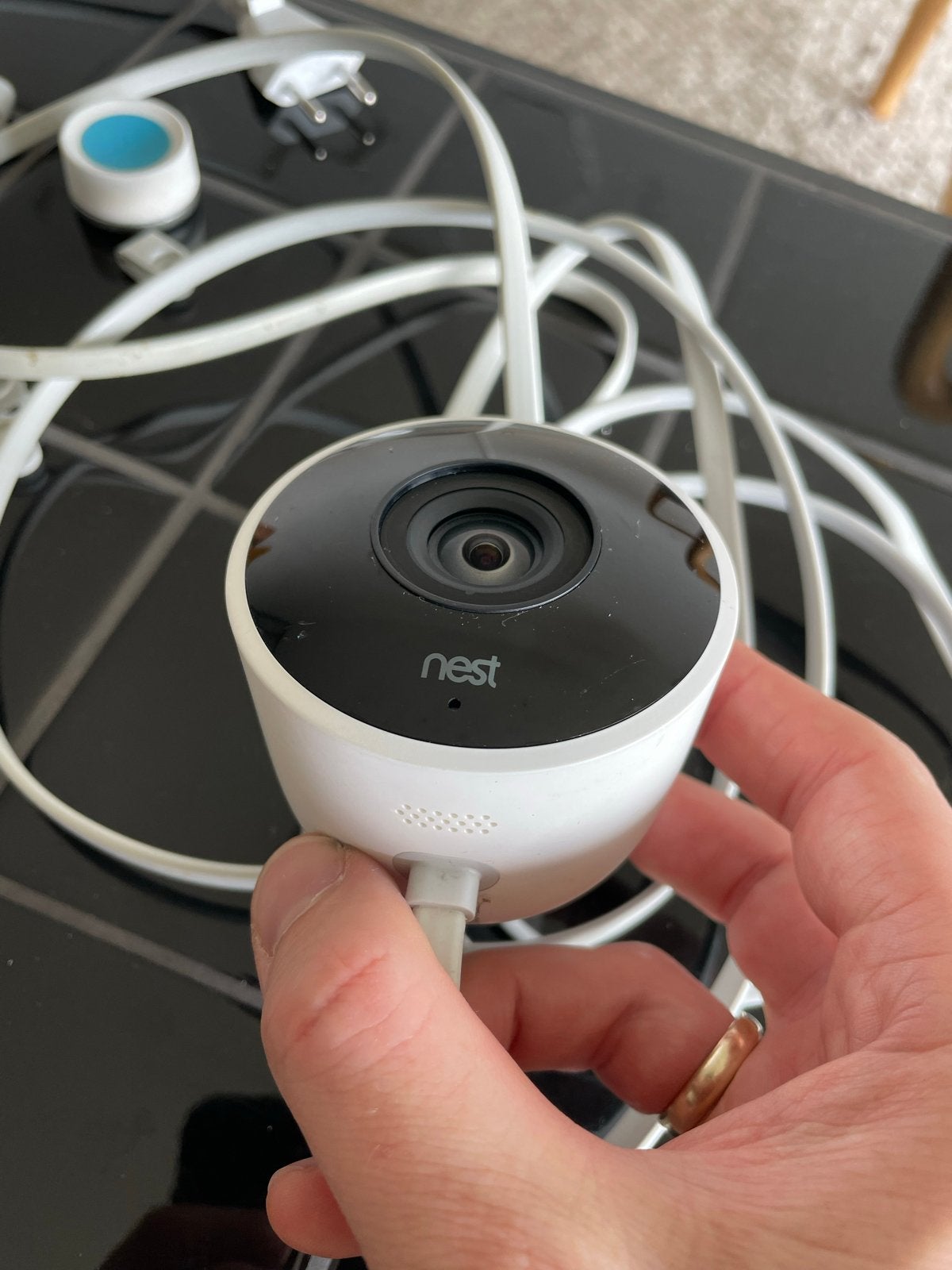 Nest Cam Outdoor beveiligingscamera, Ophalen of Verzenden, Gebruikt, Buitencamera