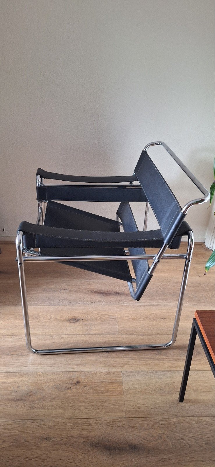Vintage Marcel Breuer Wassily stoel - Zwart leer, Ophalen of Verzenden