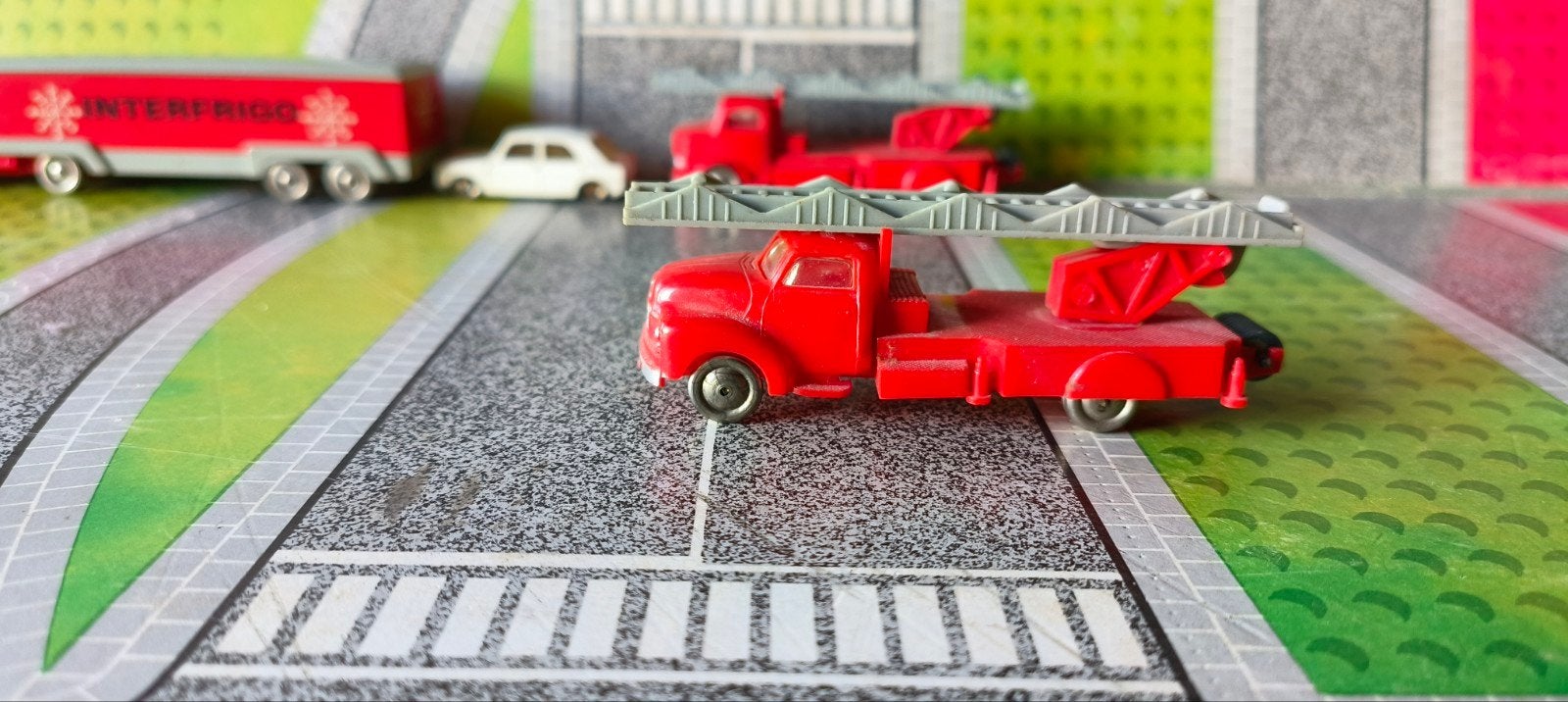 Oude Lego Bedford ladderwagen - Vintage brandweerauto, Verzenden, Gebruikt, Bus of Vrachtwagen, Overige merken