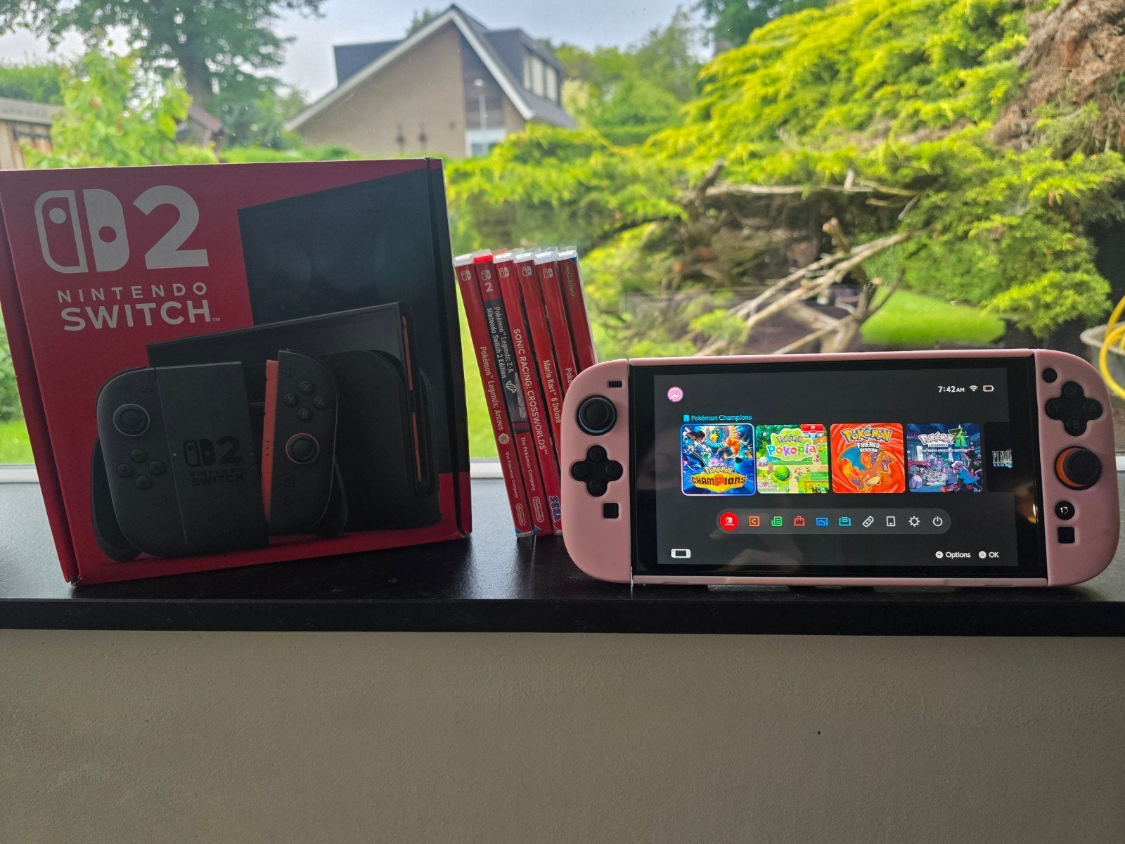 Nintendo Switch 2 + 6 Games + Beschermhoes + Screenprotector, Switch 2019 Upgrade, Met games, Met 2 controllers, Ophalen of Verzenden