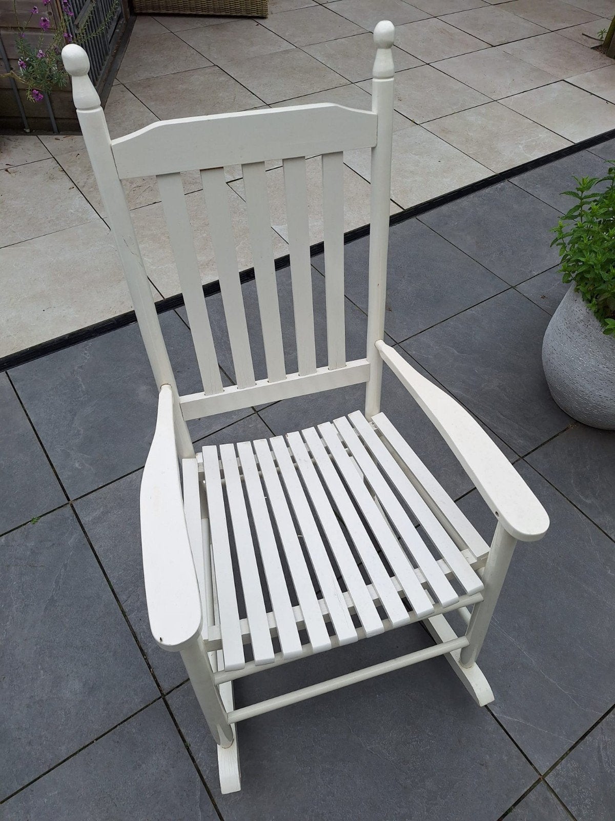 Schommelstoel, Huis en Inrichting, Stoelen, Ophalen, Gebruikt, Wit, Eén