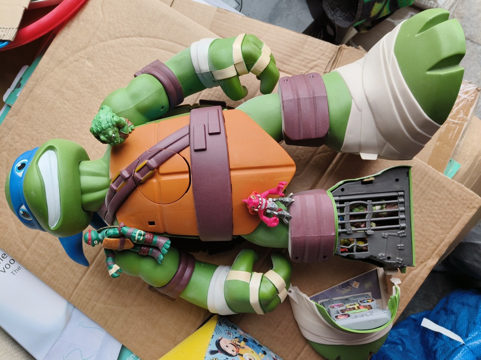 TMNT Giant Leonardo Lair Playset - Schildpad Hol, Ophalen of Verzenden, Gebruikt